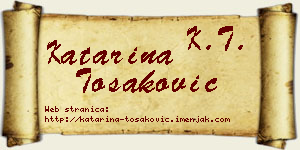 Katarina Tošaković vizit kartica